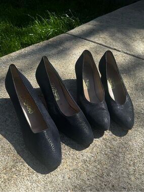 Two pairs of vintage Ferragamo pumps
